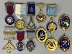 MASONIC INTEREST HALLMARKED SILVER & OTHER JEWELS - six and six respectively, to include a