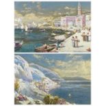 CHARLES ROWBOTHAM (British 1856 - 1921) pair of watercolours, 'Riva Schiavone, Venice' and 'Amalfi
