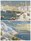 CHARLES ROWBOTHAM (British 1856 - 1921) pair of watercolours, 'Riva Schiavone, Venice' and 'Amalfi
