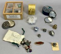 THERAPEUTIC BOX & OTHER NATURAL GEM STONES & MINERAL COLLECTION, white metal and other boxes, lady's
