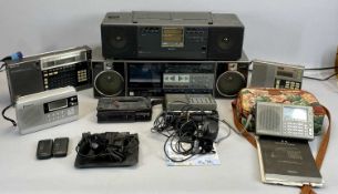 SONY PORTABLE SYNTHESISER RADIO RECEIVERS (2), Eton portable radio receivers (2), a Sony Walkman