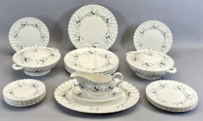 ROYAL DOULTON 'MILLEFLEUR' DINNER SERVICE including two circular lidded two-handled tureens, oval