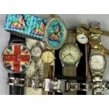 VINTAGE PLATED TUDOR LADY'S WRISTWATCH & OTHERS, the Tudor set with Arabic numerals with centre