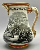 SAMUEL ALCOK & CO 'The Royal Patriotic Jug', designed by G Eyre, the baluster body transfer