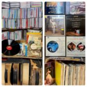 LP RECORDS & CDs COLLECTION - mainly Classical, together with two boxes of vintage gramophone