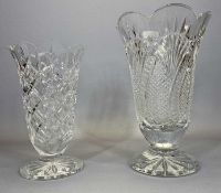 WATERFORD CRYSTAL 'CLASSIC' COLLECTION 'SEAHORSE' CUT GLASS VASE - 25cms H and another Waterford cut