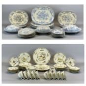 WEDGWOOD 'ASIATIC PHEASANT' TRANSFER WARE DINNER SERVICE - 19th century including three oval