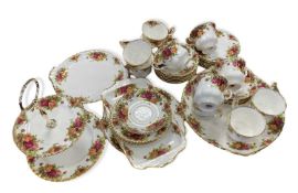 ROYAL ALBERT OLD COUNTRY ROSE TEAWARE including cake stand, approximately 38 pieces