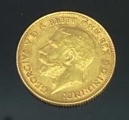 GEORGE V 1913 GOLD HALF SOVEREIGN