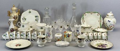 A RADFORD'S 'JOY' TEA SERVICE, 18 pieces, Duchess floral tea service, 23 pieces, square cut glass