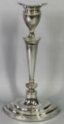 SHEFFIELD 1919 LOADED SILVER SINGLE CANDLESTICK - Maker Walter Latham & Son, classical George III