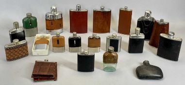 METAL & LEATHER ETC HIP FLASK COLLECTION (20) - varying shapes and sizes