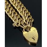 9CT GOLD DOUBLE TWIST HOLLOW LINK BRACELET - with padlock clasp and safety chain, 18cms approx L,