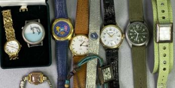GOLD PLATED & OTHER LADY'S & GENT'S WRISTWATCHES GROUP to include a Rotary alarm with leather strap,