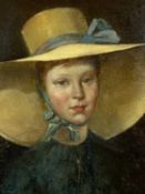 19TH CENTURY oil on canvas, possibly Irish School - head and shoulder portrait of a young lady