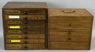 MAHOGANY PHARMACIST'S CHEST - early 20th century, lid with brass drop handle enclosing interior