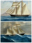 WELSH MARITIME watercolours (2) - 19th century, 'The Porthmadog Slate Ship Cariad', 44.5 x 62cms,