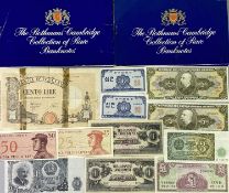 WORLD BANK NOTES - a collection of 12, along with two Rothmans Cambridge Collection of rare