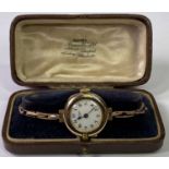 CHESTER 1922 9CT YELLOW & ROSE GOLD LADY'S EXPANDING BRACELET WRISTWATCH - the dial marked '