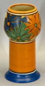 CLARICE CLIFF FANTASQUE 'UMBRELLAS' PATTERN VASE - Shape No 268, decorated with a band of blue, gree
