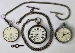 CHESTER 1900 SILVER CASED GENTLEMAN'S ENGLISH LEVER POCKET WATCH with chunky link silver Albert, the