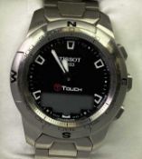 TISSOT T TOUCH STAINLESS STEEL GENTLEMAN'S WRISTWATCH - T047420A with user's manual, original box