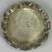 PRESENTATION SILVER CALLING CARD TRAY - London 1942, Maker Israel Freeman & Son Ltd, 17.75cms