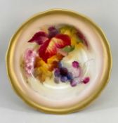 ROYAL WORCESTER BONE CHINA BOWL, dated 1926, painted by Kitty Blake inside and out with autumn