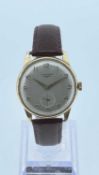 VINTAGE LONGINES 9CT GOLD WRISTWATCH, the dial having Arabic numerals with subsidiary seconds