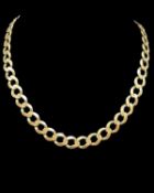 9CT GOLD FLAT CURB LINK CHAIN, 53.5cms long, 20.1gms Provenance: private collection Cardiff