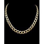 9CT GOLD FLAT CURB LINK CHAIN, 53.5cms long, 20.1gms Provenance: private collection Cardiff