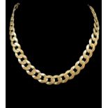 9CT GOLD FLAT CURB LINK CHAIN, 52cms long, 32.4gms Provenance: private collection Cardiff