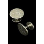 PAIR OF SILVER TIFFANY & CO CUFFLINKS, marked 'Please Return To Tiffany & Co. New York 925', 14.3gms
