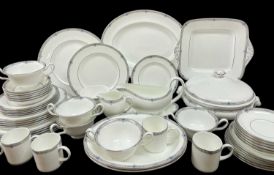 WEDGWOOD 'AMHERST' PATTERN BONE CHINA DINNER SERVICE, for six place settings, to include dinner