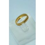 22CT GOLD WEDDING BAND, ring size N, 3.4gms