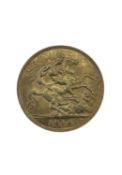 EDWARD VII GOLD HALF SOVEREIGN, 1910, 3.9gms Provenance: private collection Cardiff, consigned via