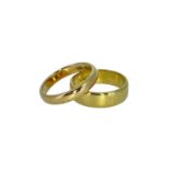TWO 22CT YELLOW GOLD WEDDING BANDS, 10.7gms gross (2) Provenance: deceased estate Swansea, consigned