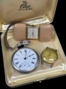 ASSORTED WATCHES comprising vintage Laco travel purse watch, Avia wristwatch head and a Pan-