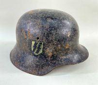 BELIEVED WWII PERIOD WAFFEN SS HELMET Provenance: private collection Pembrokeshire, consigned via