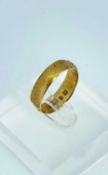 18CT YELLOW GOLD WEDDING BAND, 3.1gms Provenance: deceased estate Swansea, consigned via our