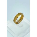 18CT YELLOW GOLD WEDDING BAND, 3.1gms Provenance: deceased estate Swansea, consigned via our