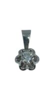 18K WHITE GOLD DIAMOND PENDANT, the single round brilliant cut stone measuring 0.25ct approx.,