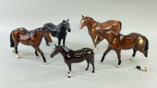 FIVE BESWICK HORSES, tallest 20cm H (5) Comments: one with broken leg, x1 with tail re-glued and