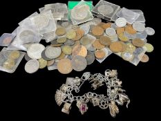 ASSORTED COINS including Victorian crowns dated 1844, 1890 and 1892, further GB coins, together with