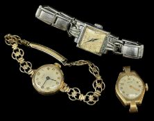 9CT GOLD MAJEX LADIES WRISTWATCH, together with 9ct gold Marvin wristwatch head and a stainless