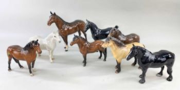 COLLECTION OF BESWICK HORSES, x1 stamped 'Connemara', x1 stamped 'Bale' on hoof, x1 stamped '