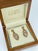 BOXED 9CT GOLD CLOGAU 'TREE OF LIFE' EARRINGS, 4.8gms gross (2) Provenance: deceased estate Swansea,