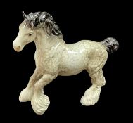 BESWICK CANTERING "ROCKING HORSE GREY" SHIRE HORSE, model number 975, 21cm high Comments: