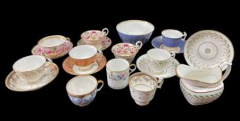 GROUP OF SWANSEA PORCELAIN TEAWARES including slop bowl with matching cup and saucer, cream jug to