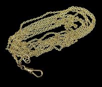 9CT GOLD FINE LINK GUARD CHAIN, 144cms long approx., 16.8gms Provenance: private collection Cardiff,
